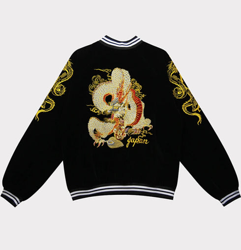 Dragon Embroidery Bomber Coat